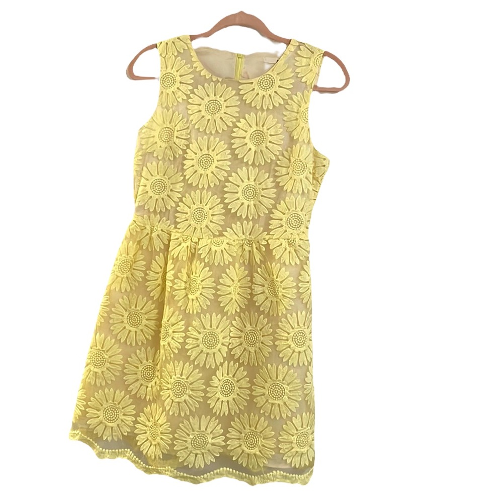 Ellison Anthropologie embroidered lace floral sleeveless  yellow medium …